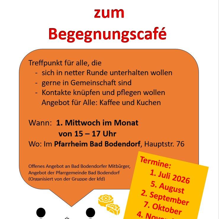 Begegnungscafe 2. Halbjahr